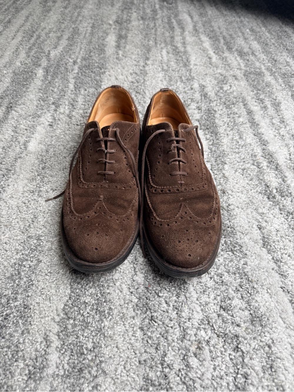 Church’s Custom Grade Chocolate Brown Suede Wingtip Brogues | Size 11.5